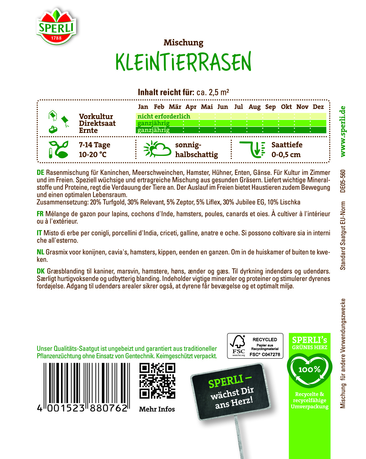 Kleintierrasen Mischung