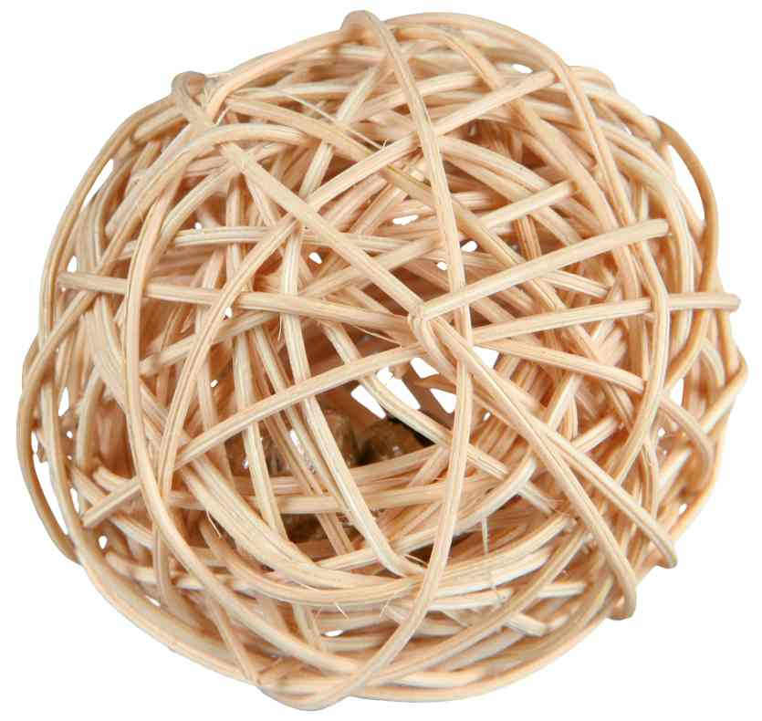 Rattanball mit Schelle ø 4 cm