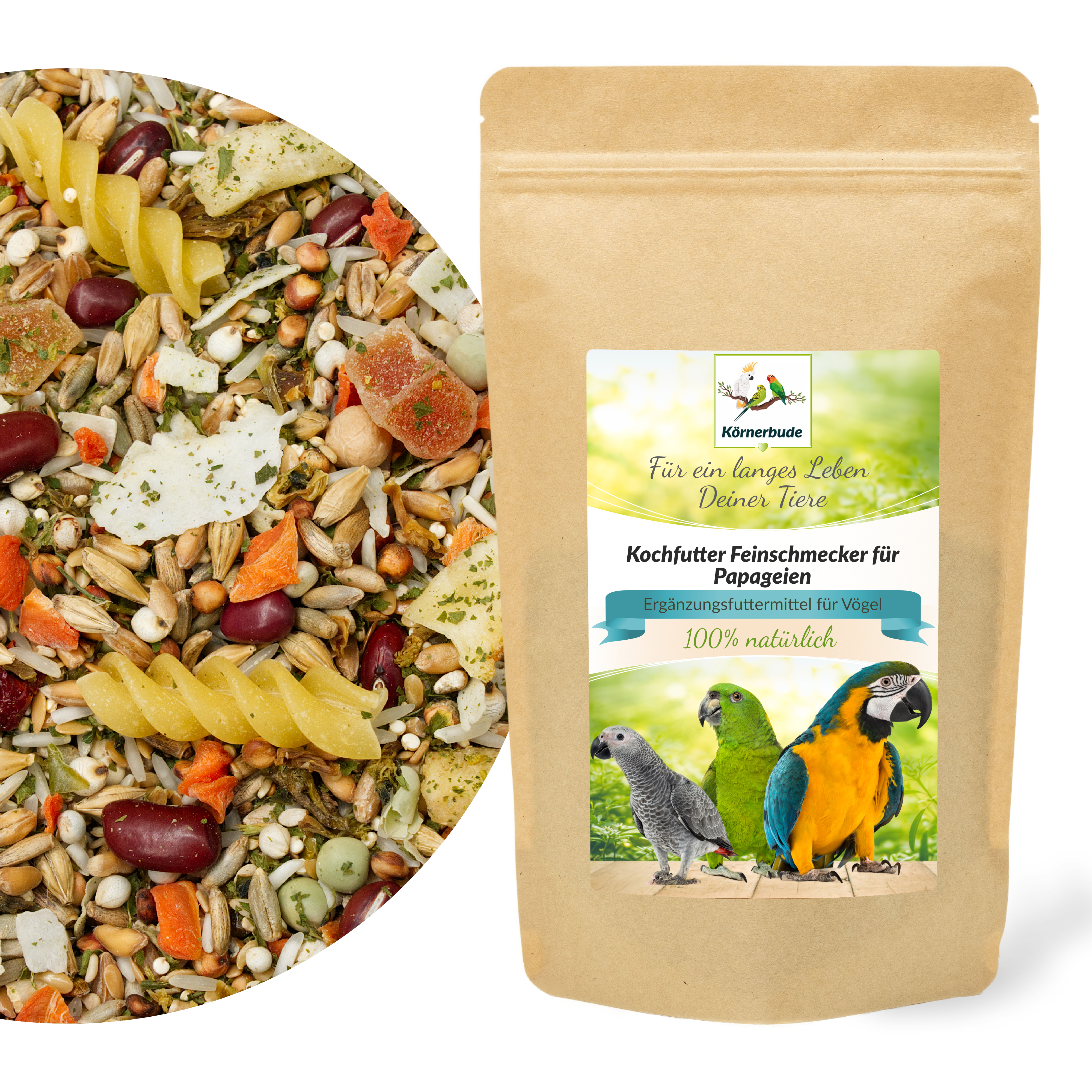 Kochfutter Feinschmecker für Papageien 500g
