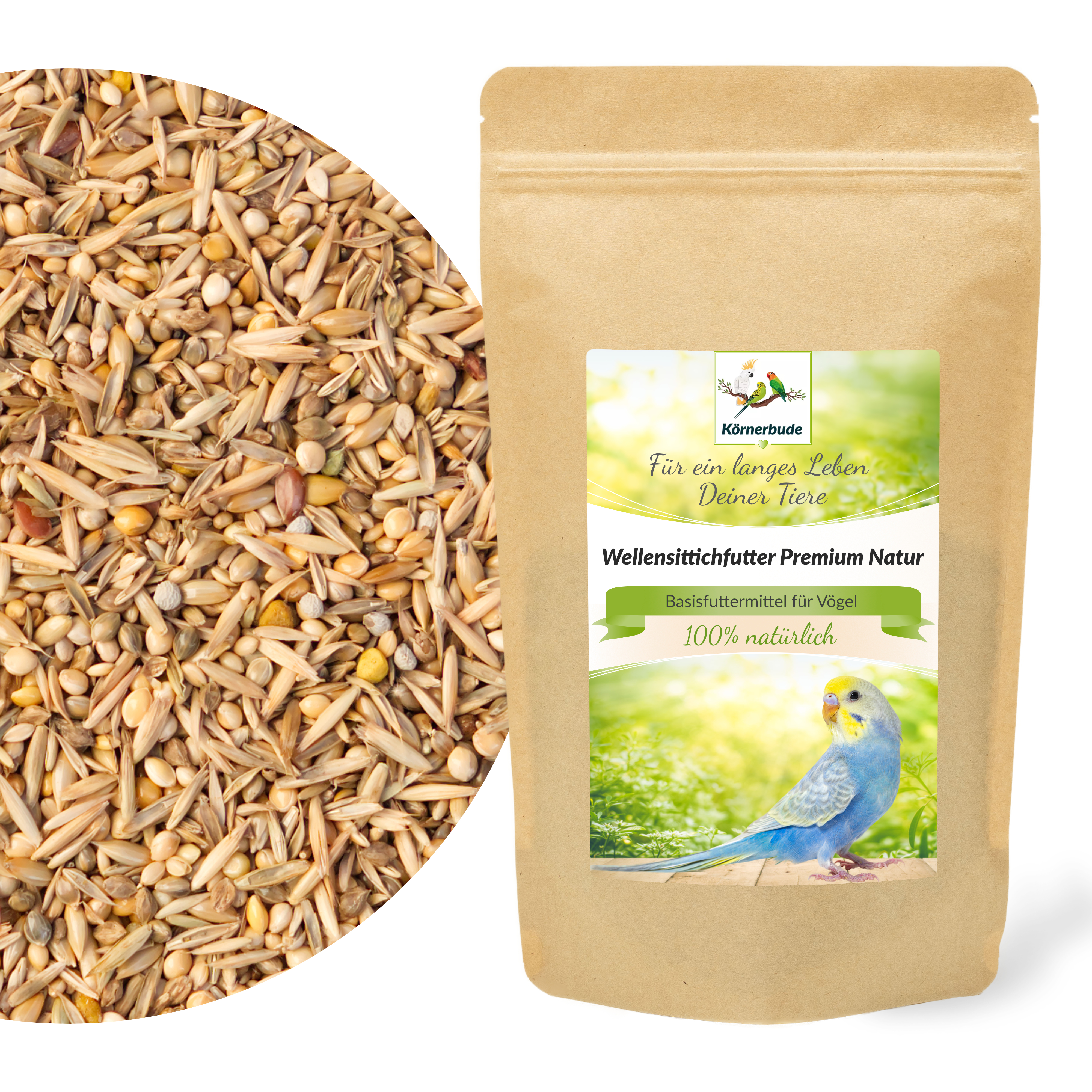 Wellensittichfutter Premium Natur 500g