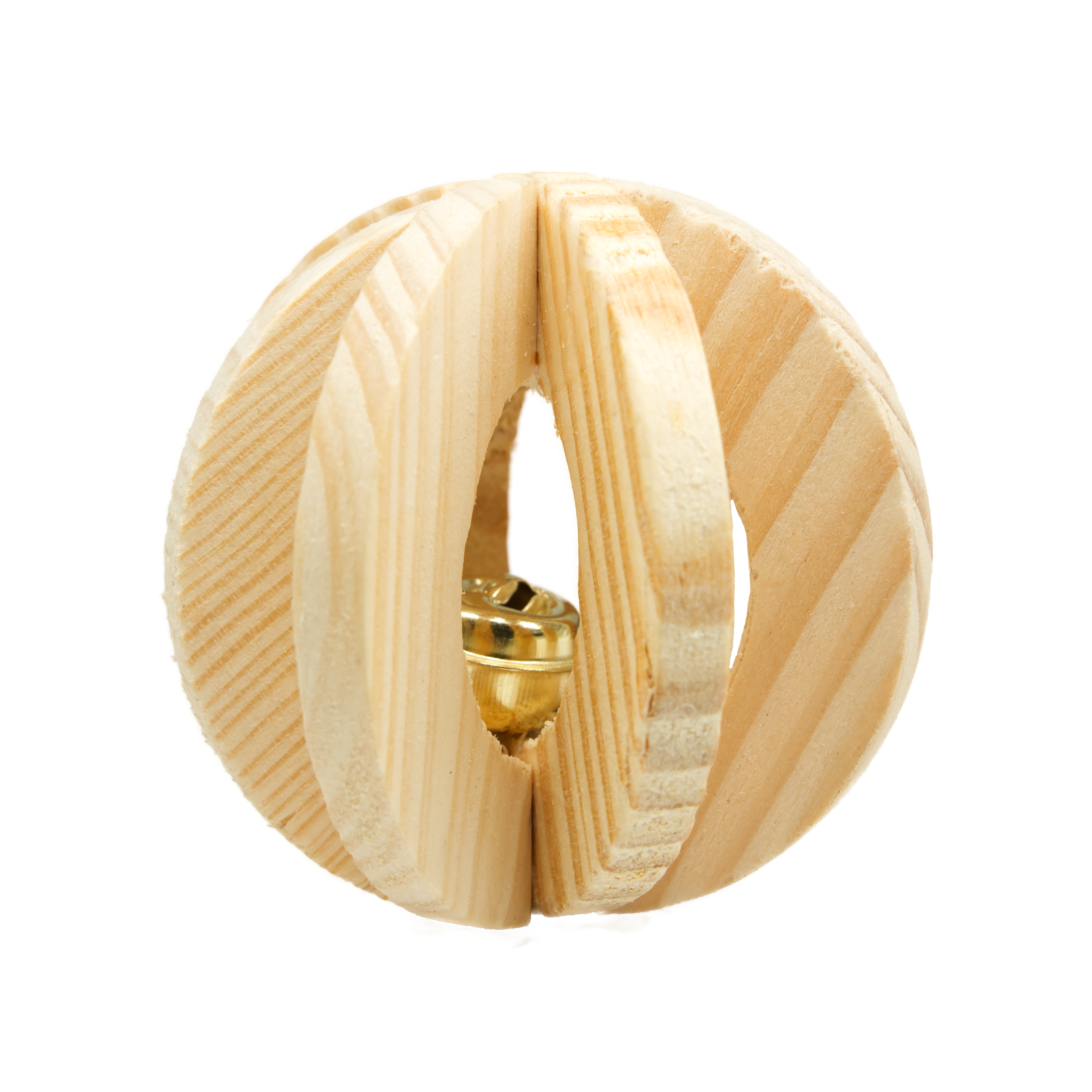 Lamellenball mit Schelle, Holz, ø 6 cm