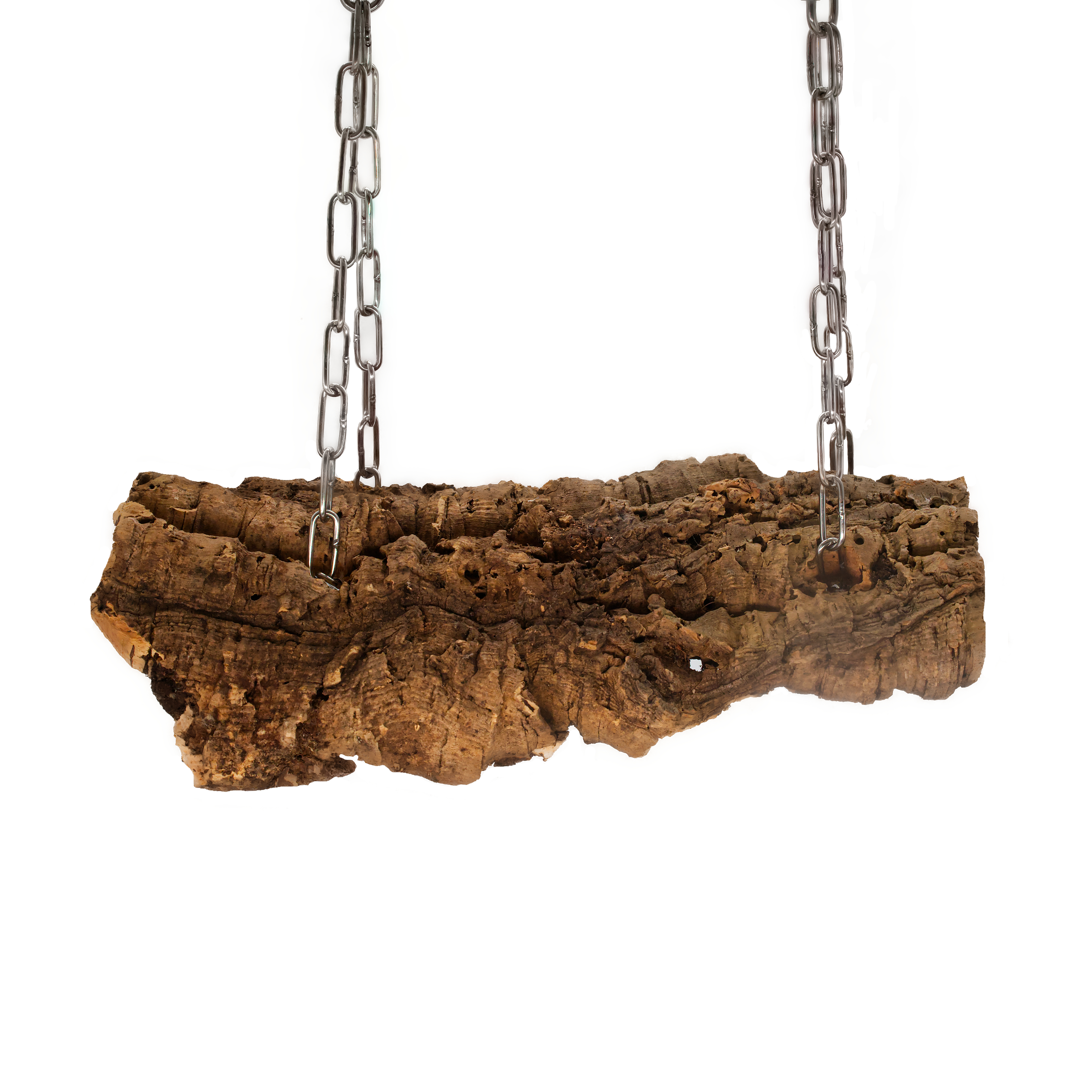 Korkplatten-Schaukel aus Naturkork mit Edelstahlkette